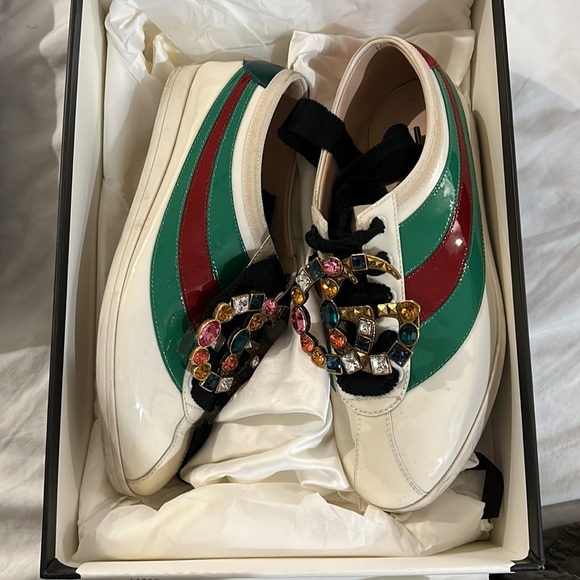 Vernice crystal low top Gucci sneaker - Picture 2 of 8